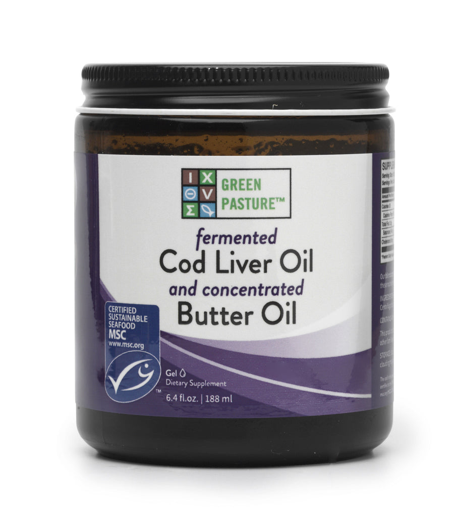 Green Pasture Fermented Cod Liver Oil and Butter Oil Blend - Unflavoured 188ml
