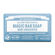 Load image into Gallery viewer, Dr. Bronner's Pure Castile Bar Soap Hemp Unscented Baby 140gr