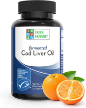 Load image into Gallery viewer, Green Pasture Fermented Cod Liver Oil Orange Capsules 120ct