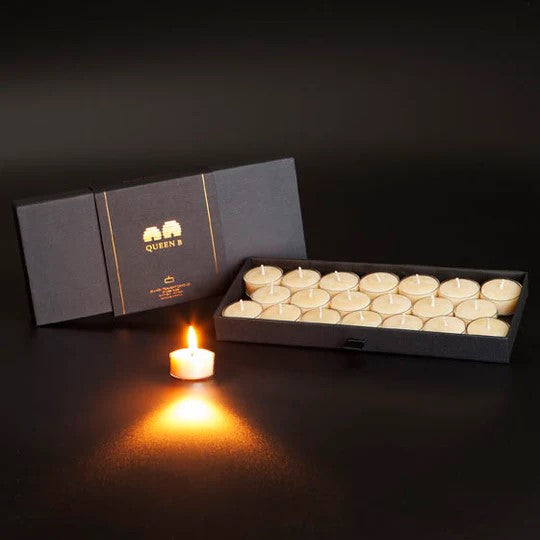 Queen B Tealight Beeswax Candles (4hr Burn Time)