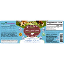 Load image into Gallery viewer, Perfect Supplements 100% <br> Grass Fed Desiccated <br> Beef Liver 120ct