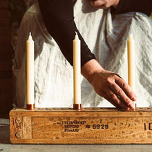 Load image into Gallery viewer, Queen B 20cm Taper Beeswax Candles (12hr Burn Time)