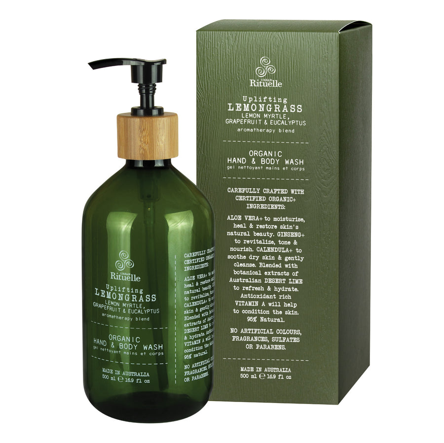 Rituelle Organic Hand & Body Wash Lemongrass, Lemon Myrtle, Grapefruit & Eucalyptus 500ml