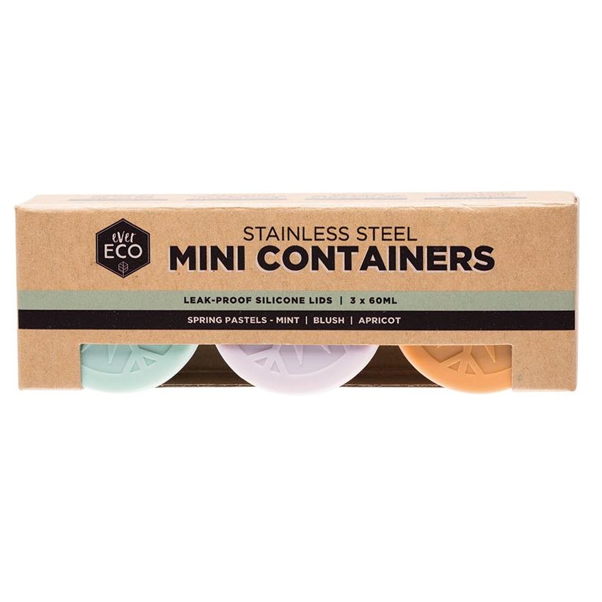 EVER ECO Stainless Steel Mini Containers 60ml x 3