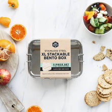 Load image into Gallery viewer, EVER ECO XL Stackable Bento Box 2 Tier + Mini Container 1900ml