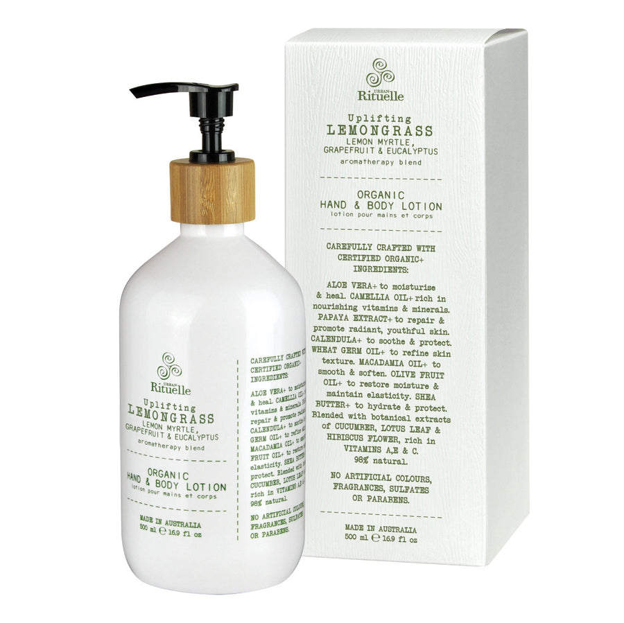 Rituelle Organic Hand & Body Lotion Lemongrass, Lemon Myrtle, Grapefruit & Eucalyptus 500ml