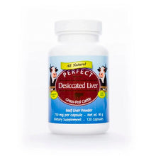 Load image into Gallery viewer, Perfect Supplements 100% <br> Grass Fed Desiccated <br> Beef Liver 120ct