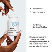 Load image into Gallery viewer, Thorne Zinc Bisglycinate 30mg - 60 Capsules