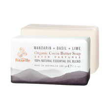 Load image into Gallery viewer, Rituelle Organic Cocoa Butter Soap Mandarin, Basil &amp; Lime 200gr