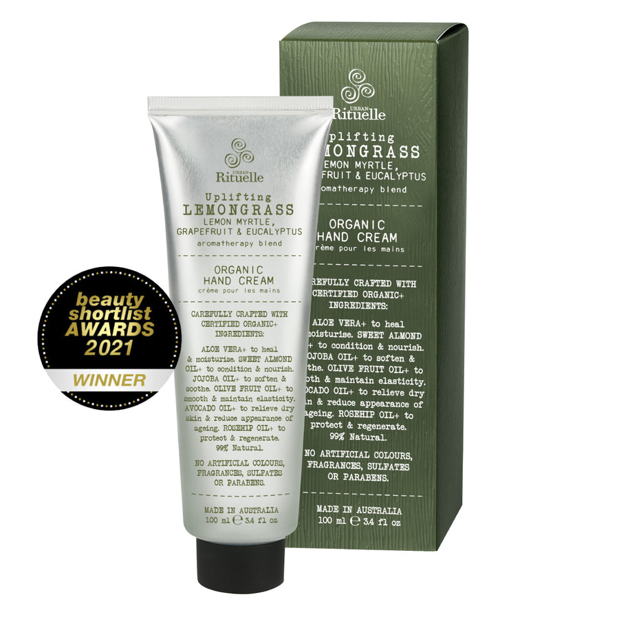 Rituelle Organic Hand Cream Lemongrass, Lemon Myrtle, Grapefruit & Eucalyptus 100ml